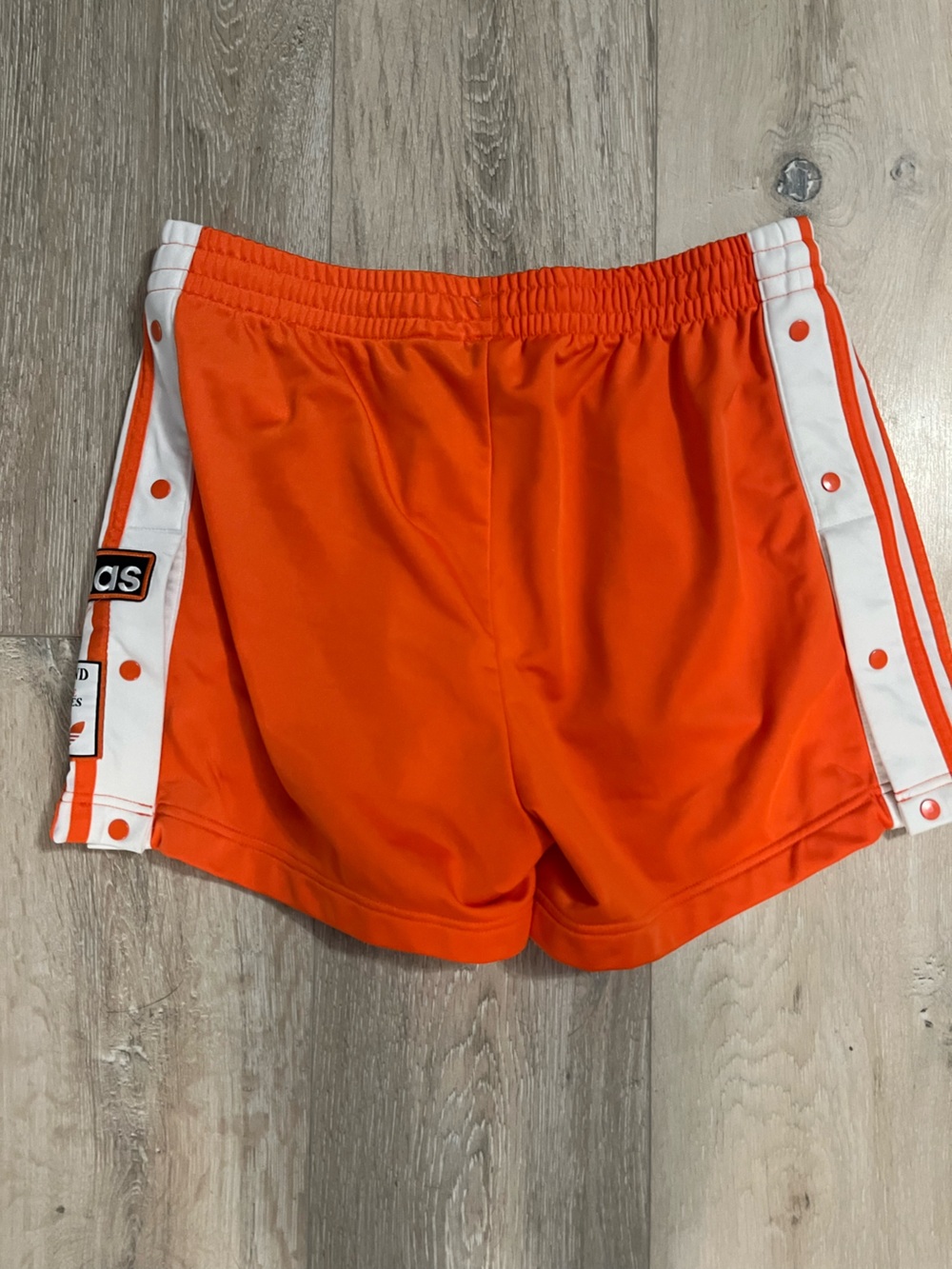 adidas Women's Adibreak Orange Athletic Shorts with White Side Stripes L NWOT - Picture 3 of 4